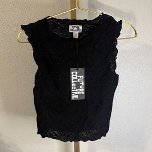 Future Collective Black Lace Women's Blouse